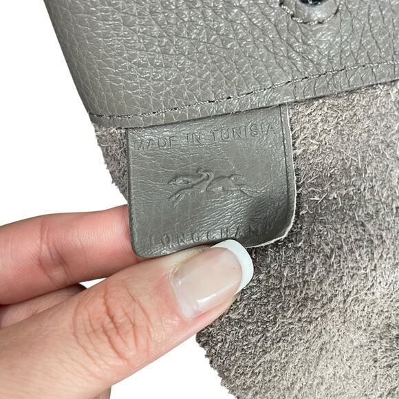 Longchamp Le Roseau Essential Tote Bag Shoulder Bag Pebble Leather Gray - Picture 13 of 15